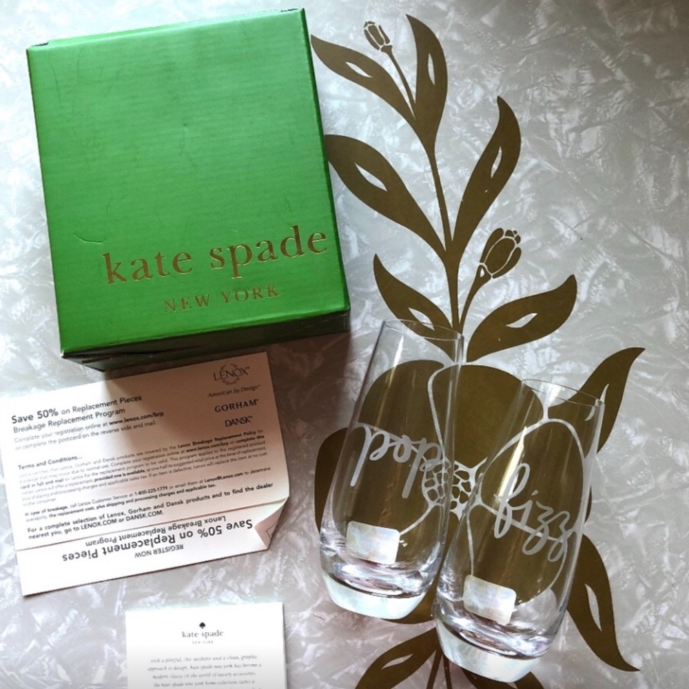 Kate Spade Light The Sparklers Stemless Flute Set